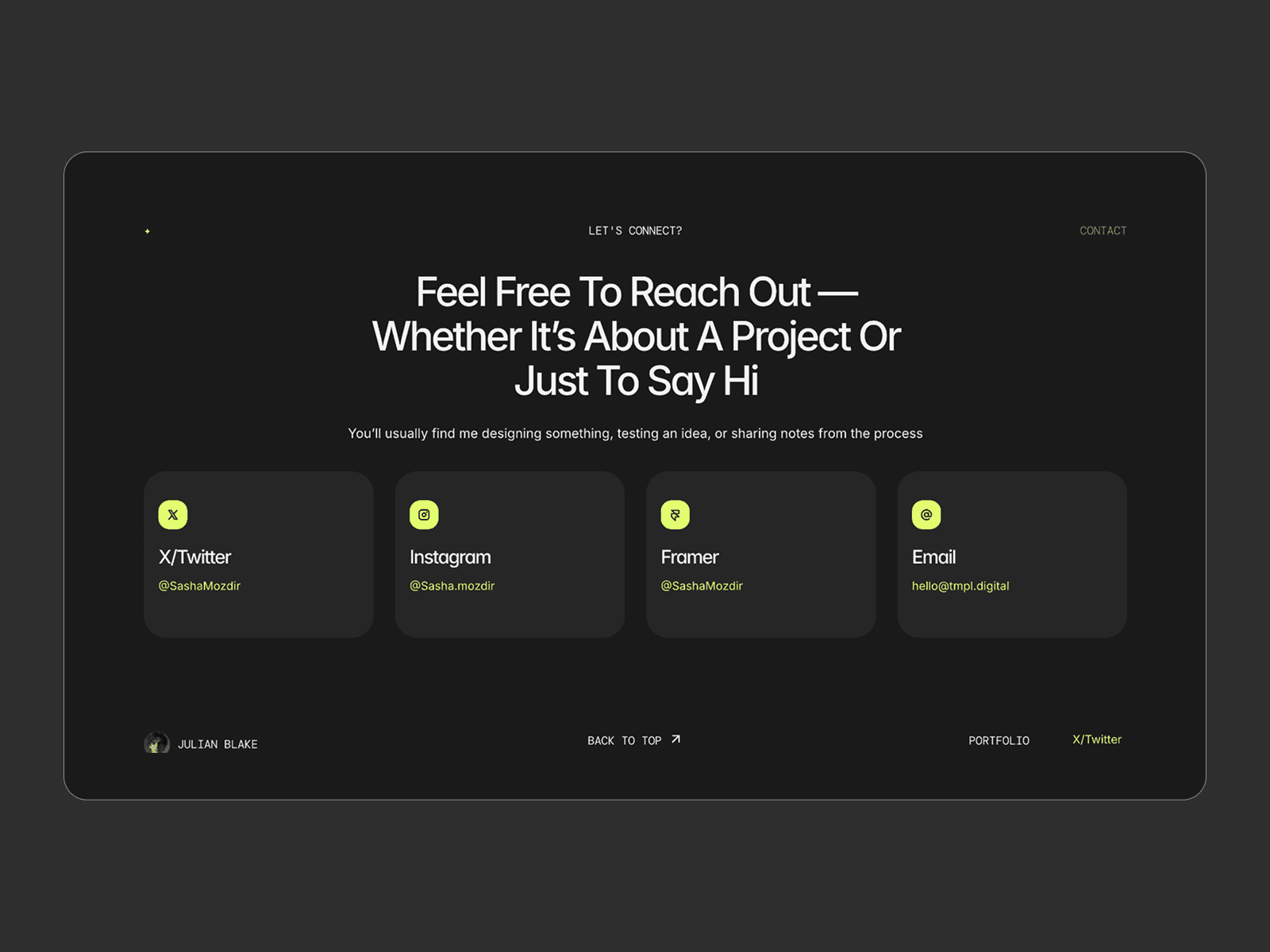 Creator Portfolio Website Template